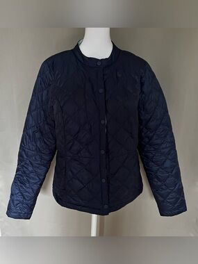 Lole Women's Navy Quilted Snap-Front Puffer Jacket